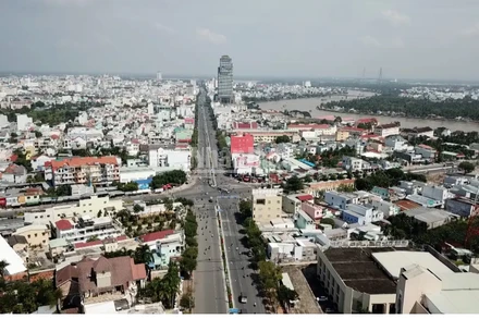 Một góc thành phố Cần Thơ nhìn từ trên cao.