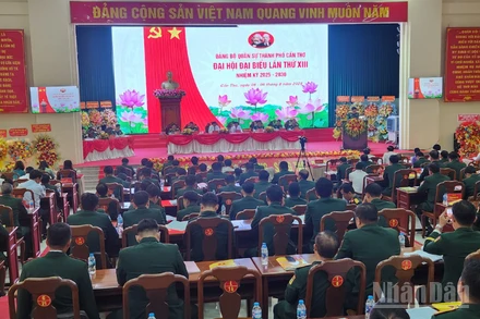 Quang cảnh Đại hội Đảng bộ Quân sự thành phố Cần Thơ lần thứ XIII, nhiệm kỳ 2025-2030
