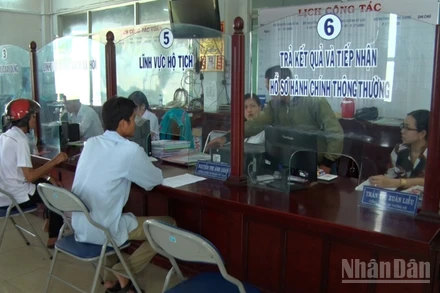 Bộ phận một cửa của đơn vị hành chính cấp xã tại thành phố Cần Thơ.