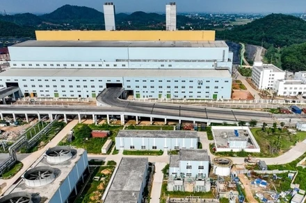 Nhà máy điện rác Sóc Sơn có công suất đốt 5.000 tấn rác/ngày đêm. (Ảnh: H.Sơn)