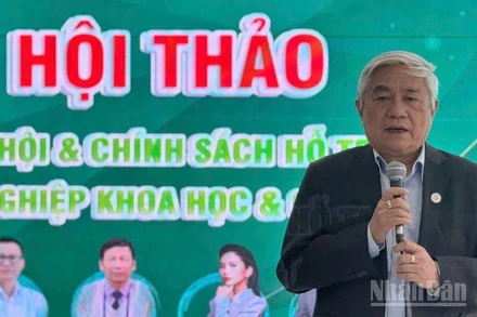 Tiến sĩ Nguyễn Quân, nguyên Bộ trưởng Khoa học và Công nghệ, Chủ tịch Hội Tự động hóa Việt Nam. (Ảnh: HNV)