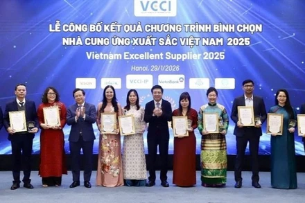 27 doanh nghiệp được trao chứng nhận nhà cung ứng xuất sắc Việt Nam ở các lĩnh vực: cơ khí chế tạo, điện tử tin học, dệt may da giày, công nghiệp thực phẩm và các lĩnh khác. (Ảnh: PV)