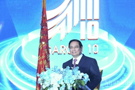 Thủ tướng Chính phủ Phạm Minh Chính phát biểu ý kiến tại lễ kỷ niệm. (Ảnh: TRẦN HẢI)