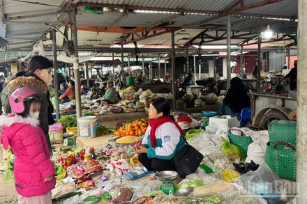 Một phiên chợ quê ở Hưng Yên. (Ảnh: HNV)