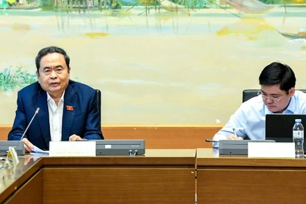 Chủ tịch Quốc hội Trần Thanh Mẫn phát biểu thảo luận tại tổ. (Ảnh: DUY LINH)