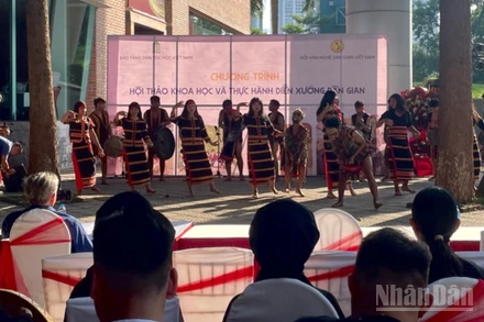 Trình diễn cồng chiêng và vũ điệu xoang. 