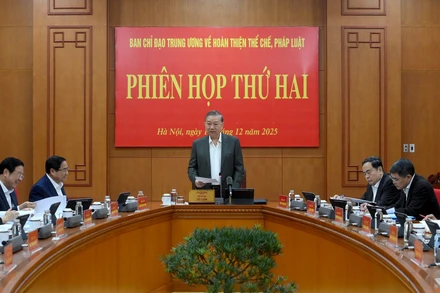 Tổng Bí thư Tô Lâm chủ trì Phiên họp thứ hai, Ban Chỉ đạo Trung ương về hoàn thiện thể chế, pháp luật.