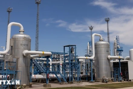 Cơ sở dự trữ khí đốt tự nhiên tại Zsana, Hungary. (Ảnh: THX/TTXVN)