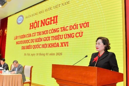 Giới thiệu Thống đốc Ngân hàng Nhà nước Nguyễn Thị Hồng ứng cử đại biểu Quốc hội khóa XVI.