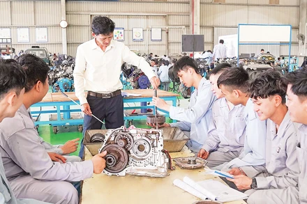 Cơ cấu chương trình đào tạo tại Trường cao đẳng THACO chiếm 70%. Nguồn: THACO