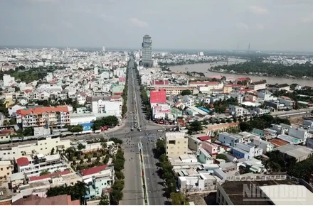 Một góc thành phố Cần Thơ nhìn từ trên cao.