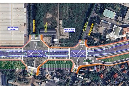 Phối cảnh cầu vượt trực thông trên tuyến đường Cổ Linh.