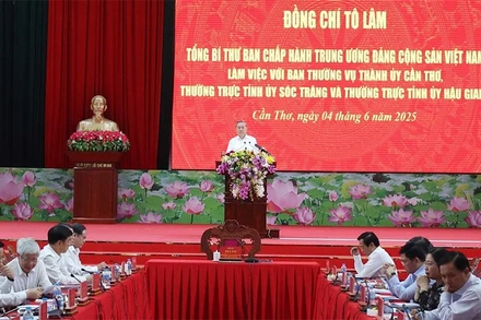 Tổng Bí thư Tô Lâm phát biểu. (Ảnh: Thống Nhất – TTXVN)