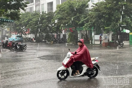 Dự báo khu vực Hà Nội có mưa rào và rải rác có dông. (Ảnh minh họa: Đ.T)