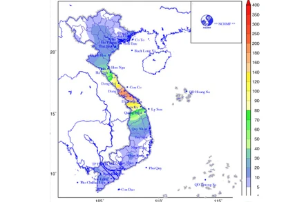 Bản đồ dự báo lượng mưa tích lũy 24 giờ tới.