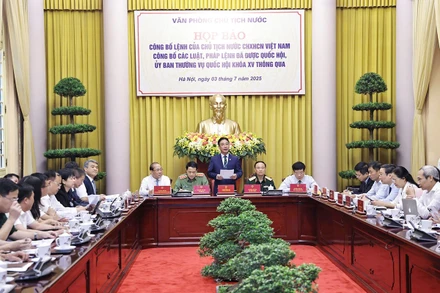 Phó Chủ nhiệm Văn phòng Chủ tịch nước Phạm Thanh Hà phát biểu. (Ảnh: TTXVN)