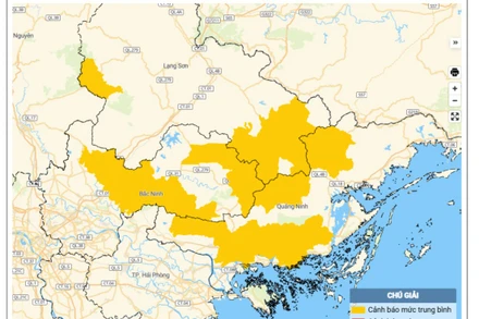 Bản đồ nguy cơ lũ quét, sạt lở đất đá trên các khu vực.