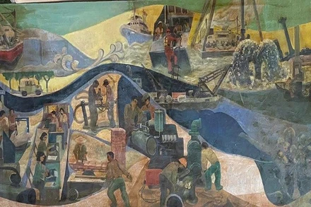 “Đất nước đổi mới”. (Sơn dầu)