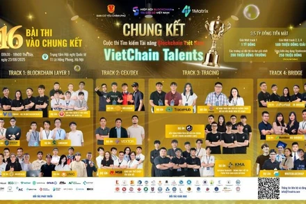 16 đội xuất sắc được lựa chọn vào Chung kết VietChain sẽ diễn ra ngày 23/8/2025 tại Trung tâm Hội nghị Quốc tế (ICC), 11 Lê Hồng Phong, Hà Nội. (ẢNH CHỤP MÀN HÌNH)
