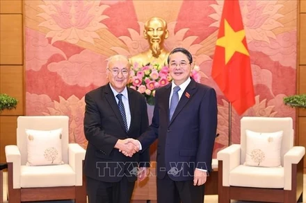 Phó Chủ tịch Quốc hội Nguyễn Đức Hải tiếp Tiến sĩ Kambiz Ghawami, Chủ tịch Tổ chức Hỗ trợ đại học thế giới, Cộng hòa Liên bang Đức (WUS). (Ảnh: TTXVN)