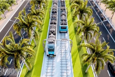 Phối cảnh dự án tuyến tàu điện đô thị đoạn 1 ở Phú Quốc.