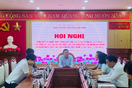 Hội nghị Tổng kết 5 năm thực hiện quy chế phối hợp với báo chí tại Lào Cai.