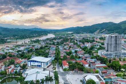 Toàn cảnh xã Bảo Thắng mới (Lào Cai) hôm nay.