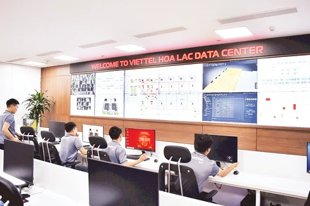 Trung tâm dữ liệu - Data Center của Viettel tại Khu công nghệ cao Hòa Lạc. (Ảnh TUẤN KIỆT)