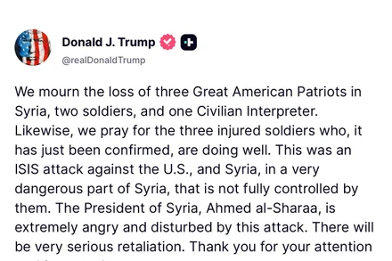Trên nền tảng Truth Social, Tổng thống Trump khẳng định Mỹ sẽ giáng đòn “trả đũa rất nặng nề”.