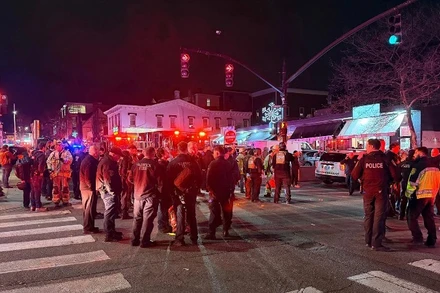 Cảnh sát phong tỏa Đại học Brown, tại thành phố Providence, bang Rhode Island, khu vực đông bắc nước Mỹ. (Ảnh: X)