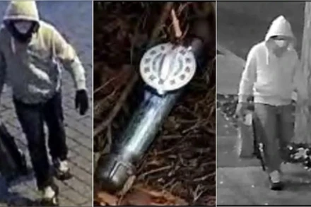 Hình ảnh đối tượng đặt bom ống gần tòa nhà Quốc hội Mỹ ngày 5/1/2021. (Ảnh: FBI)