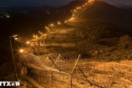 Quang cảnh Khu phi quân sự (DMZ), tại Cheorwon, tỉnh Gangwon, Hàn Quốc. (Nguồn: Yonhap/TTXVN)