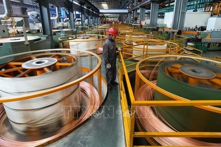 Đồng được sản xuất tại nhà máy ở tỉnh Chiết Giang, Trung Quốc. (Ảnh: THX/TTXVN)