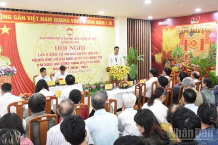 Đồng chí Lê Ngọc Quang phát biểu tại hội nghị. (Ảnh: ANH ĐÀO)