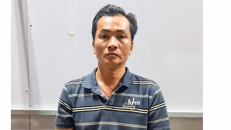 Đối tượng Vũ tại cơ quan Công an.