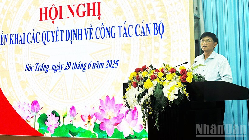 Bí thư Tỉnh ủy Sóc Trăng Lâm Văn Mẫn phát biểu tại Hội nghị.