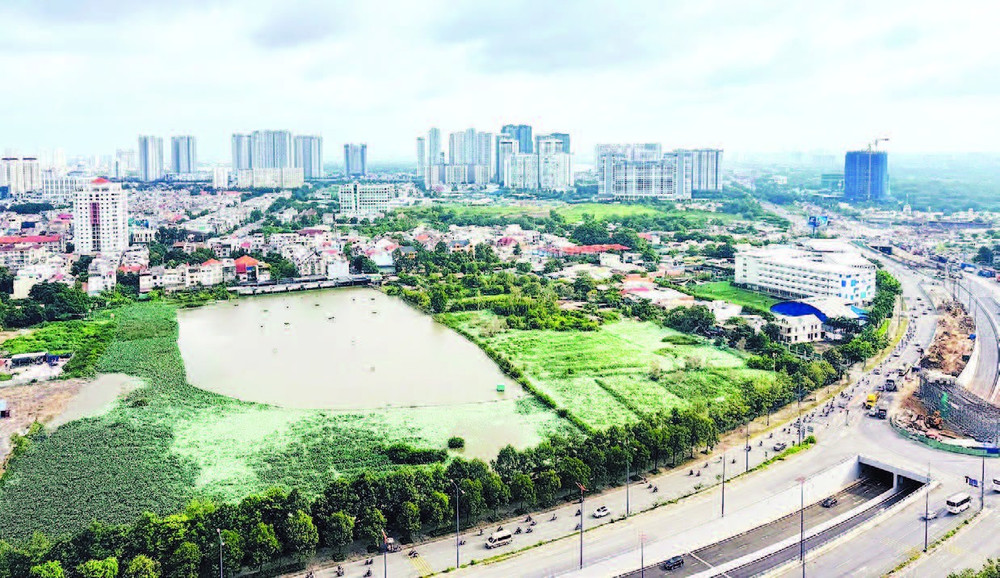 Một khu đất nằm bên đường Mai Chí Thọ thuộc phường Bình Trưng, Thành phố Hồ Chí Minh.