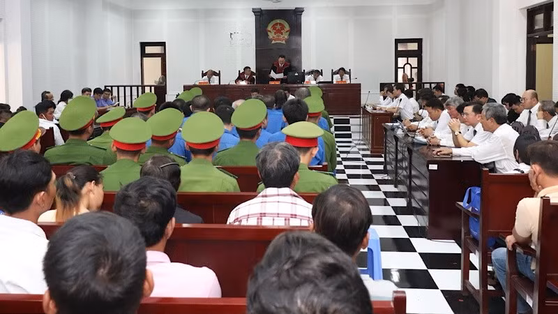 Quang cảnh phiên xét xử sơ thẩm.