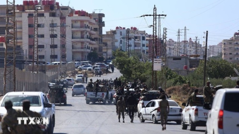 Lực lượng an ninh Syria tiến vào thành phố Sweida ở miền nam nước này. (Ảnh: THX/TTXVN)