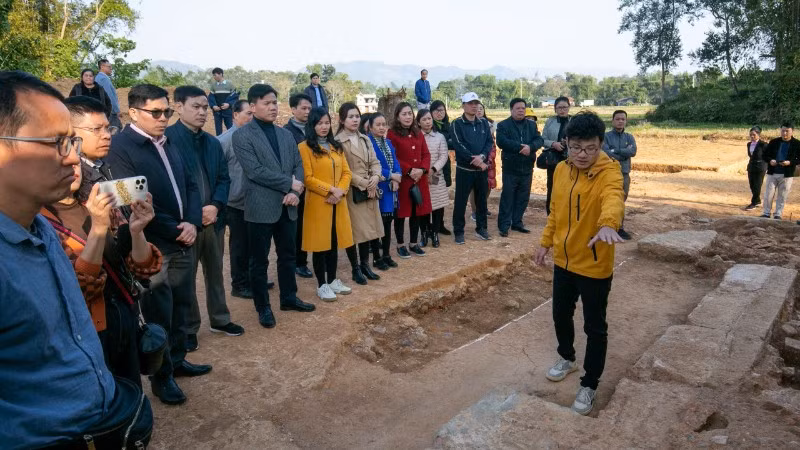 Địa điểm phát hiện các hiện vật đồ đồng thuộc văn hóa Đông Sơn (1 rìu và 1 giáo) ở xã Nam Tuấn, tỉnh Cao Bằng. (Ảnh ANH TUẤN)