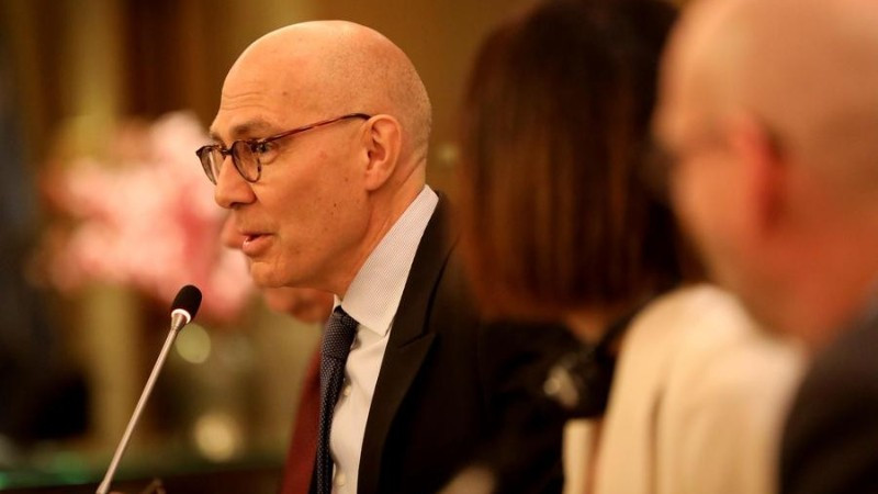 Cao ủy Nhân quyền Liên hợp quốc Volker Turk phát biểu trong một cuộc họp báo tại Beirut, Lebanon, ngày 16/1/2025. (Ảnh: Xinhua) 