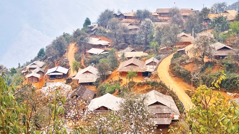 Phong cảnh Nậm Nghẹp vào mùa xuân.