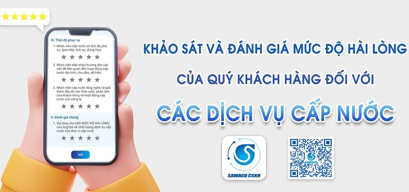 Khảo sát sự hài lòng của khách hàng đối với chất lượng dịch vụ cấp nước.