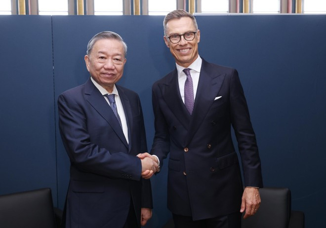 Tổng Bí thư, Chủ tịch nước Tô Lâm gặp Tổng thống Phần Lan Alexander Stubb ngày 24/9/2024. (Ảnh: LÂM KHÁNH/TTXVN)