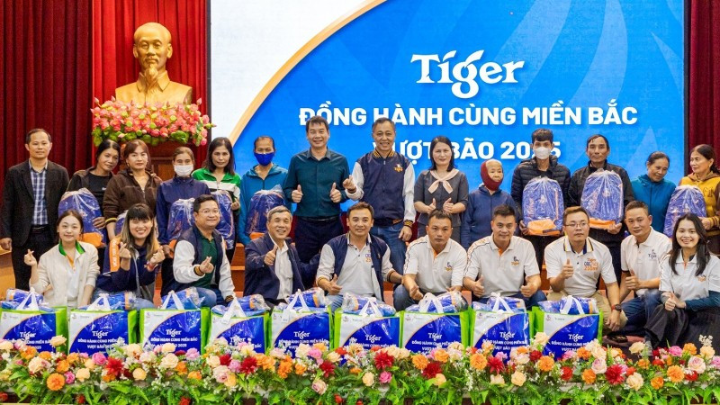 Chương trình“Tiger đồng hành cùng miền Bắc vượt bão 2025”được triển khai tại nhiều địa phương.