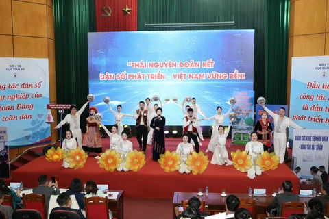 Phần dự thi của đội Thái Nguyên. Ảnh: TRẦN MINH 