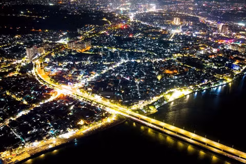 Một góc phường Trấn Biên, tỉnh Đồng Nai về đêm.