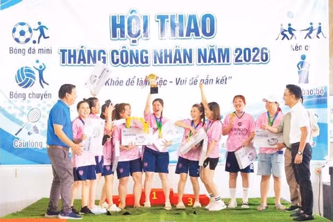 Niềm vui người lao động tại Hội thao Tháng Công nhân năm 2026 do Công đoàn cơ sở Công ty cổ phần Đồng Phú Cường (thành phố Đồng Nai) tổ chức.