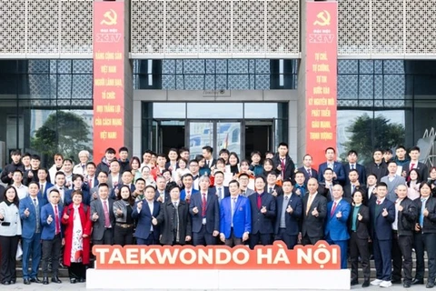 Các đại biểu tham dự Hội nghị của Liên đoàn Taekwondo Hà Nội.