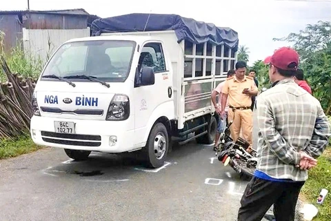 Hiện trường vụ tai nạn giao thông. 